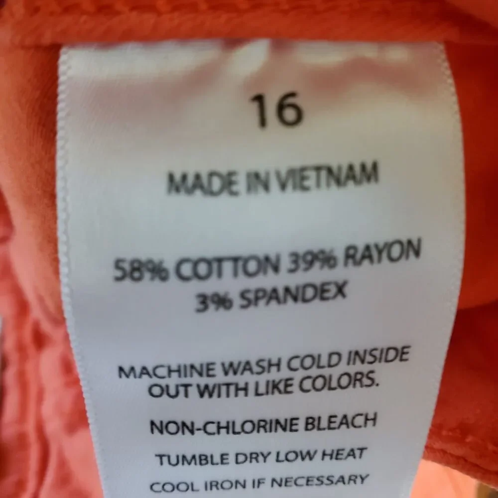 Slink Jeans Womens Size 16 Orange Straight‎ Leg
